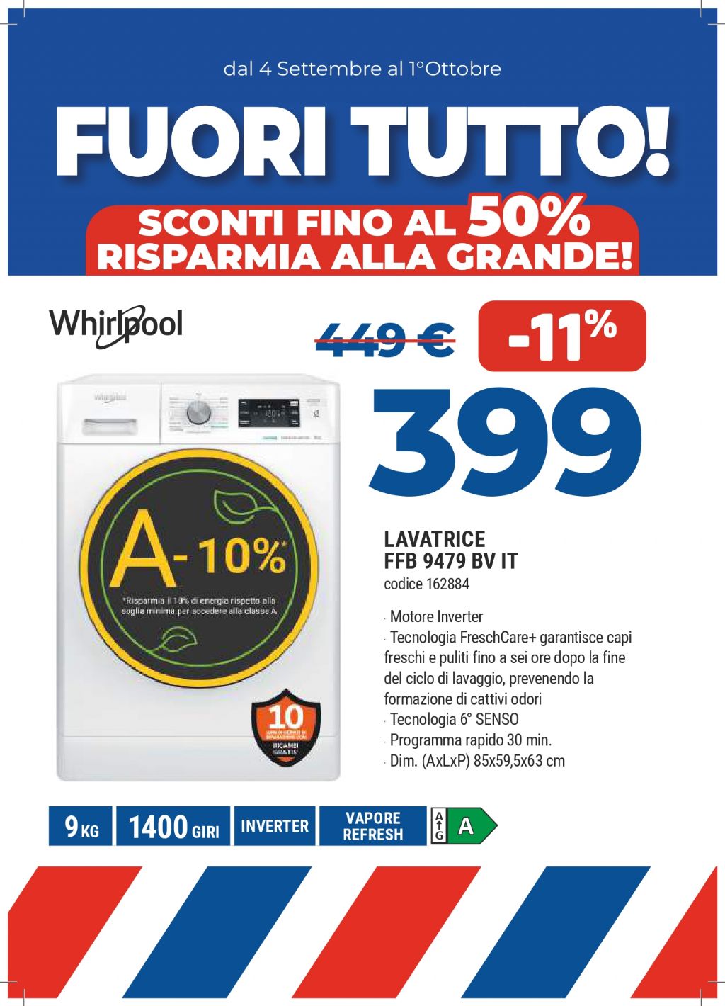LAVATRICE WHIRLPOOL FFB9479BVIT